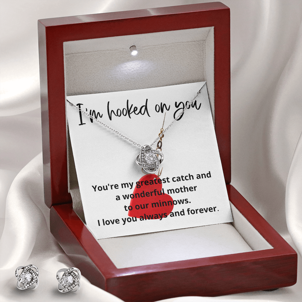 Love Knot necklace and earring set for the wonderful woman in your life- perfect gift!