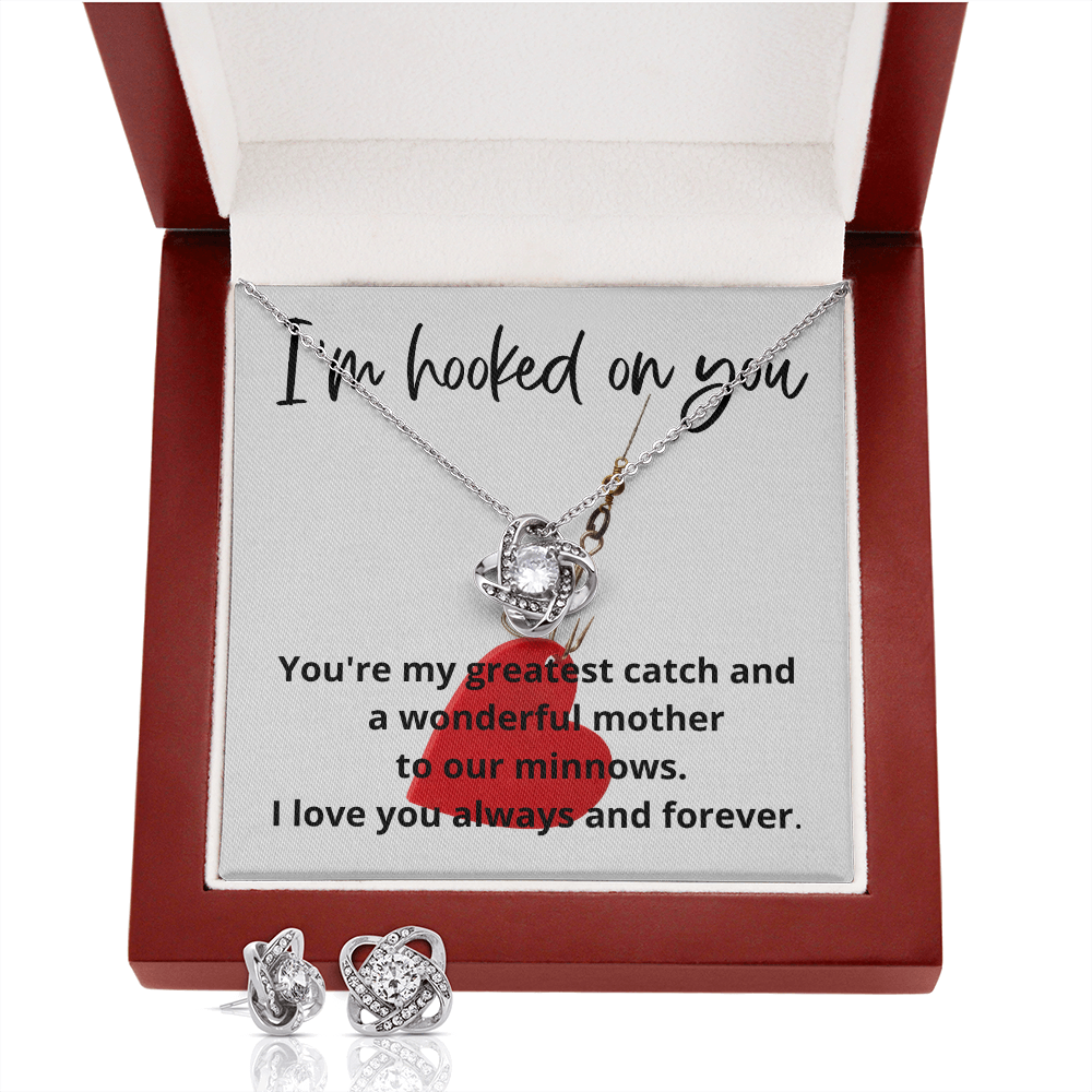 Love Knot necklace and earring set for the wonderful woman in your life- perfect gift!