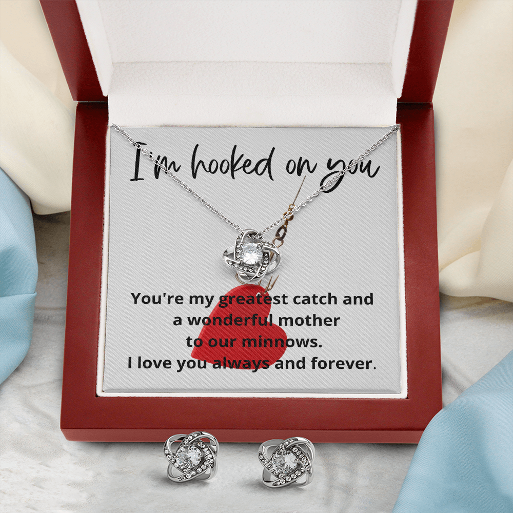 Love Knot necklace and earring set for the wonderful woman in your life- perfect gift!