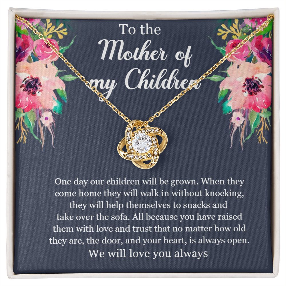 Love knot necklace "For the Mother of my Children"-Mother's Day gift