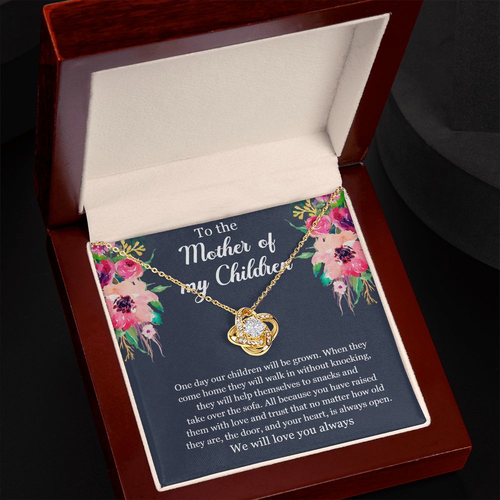 Love knot necklace "For the Mother of my Children"-Mother's Day gift