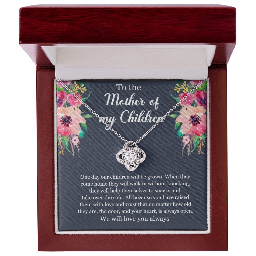 Love knot necklace "For the Mother of my Children"-Mother's Day gift