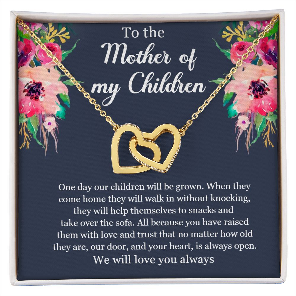 Interlocking hearts necklace-To the Mother of my Children-Mother's Day gift