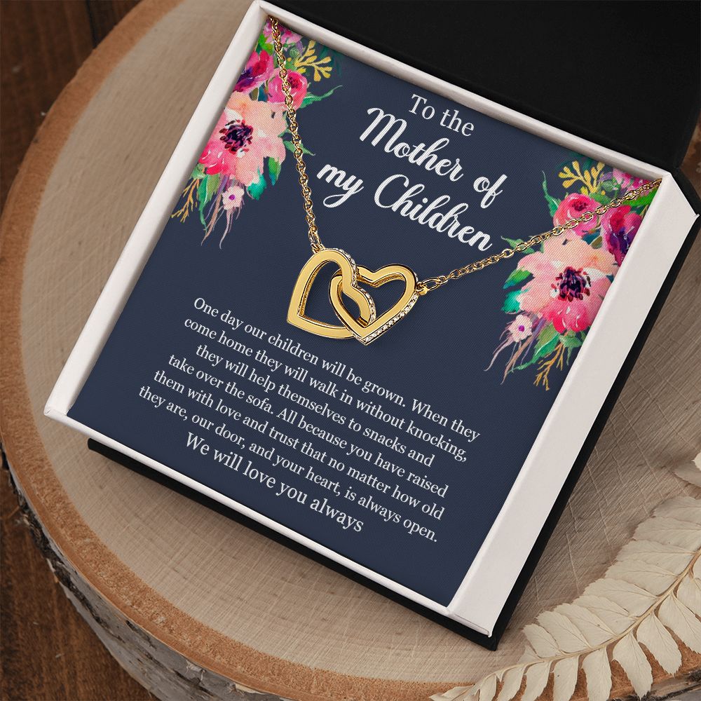 Interlocking hearts necklace-To the Mother of my Children-Mother's Day gift