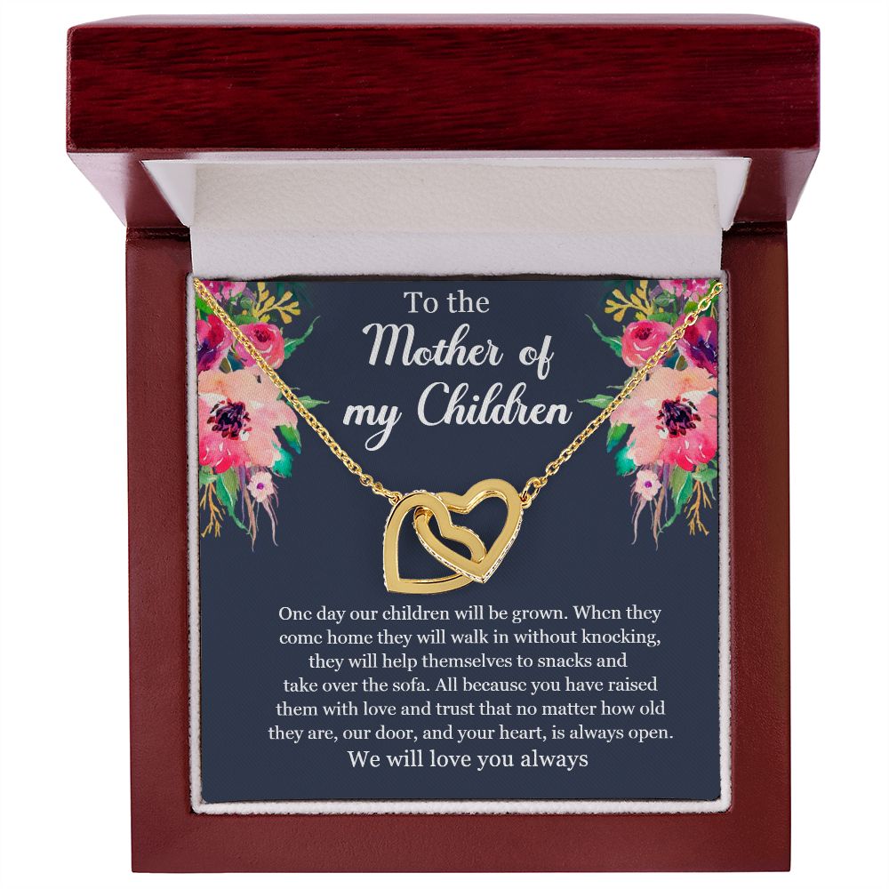 Interlocking hearts necklace-To the Mother of my Children-Mother's Day gift