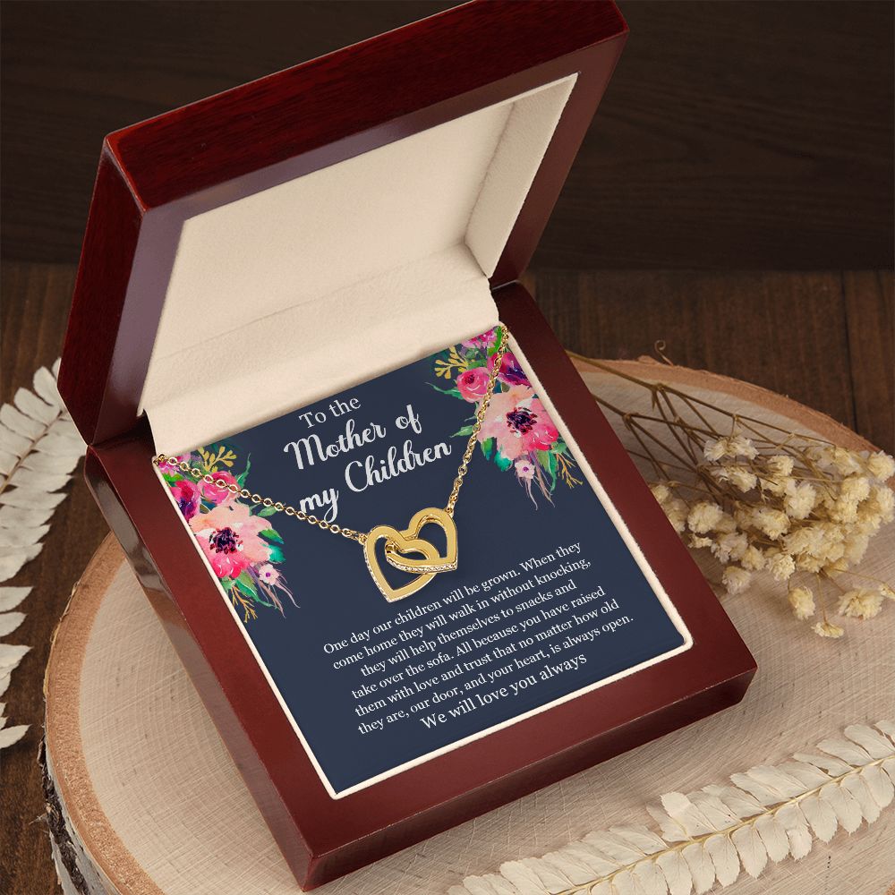 Interlocking hearts necklace-To the Mother of my Children-Mother's Day gift