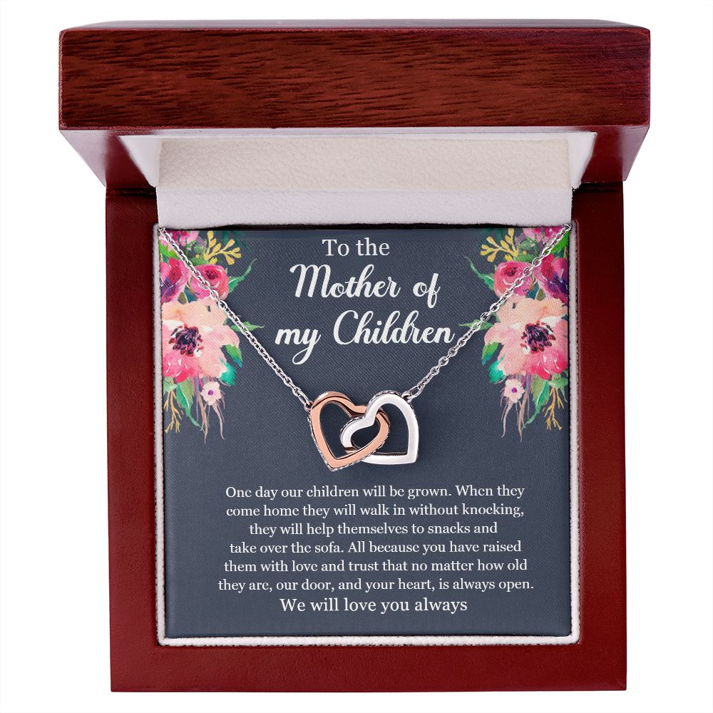 Interlocking hearts necklace-To the Mother of my Children-Mother's Day gift