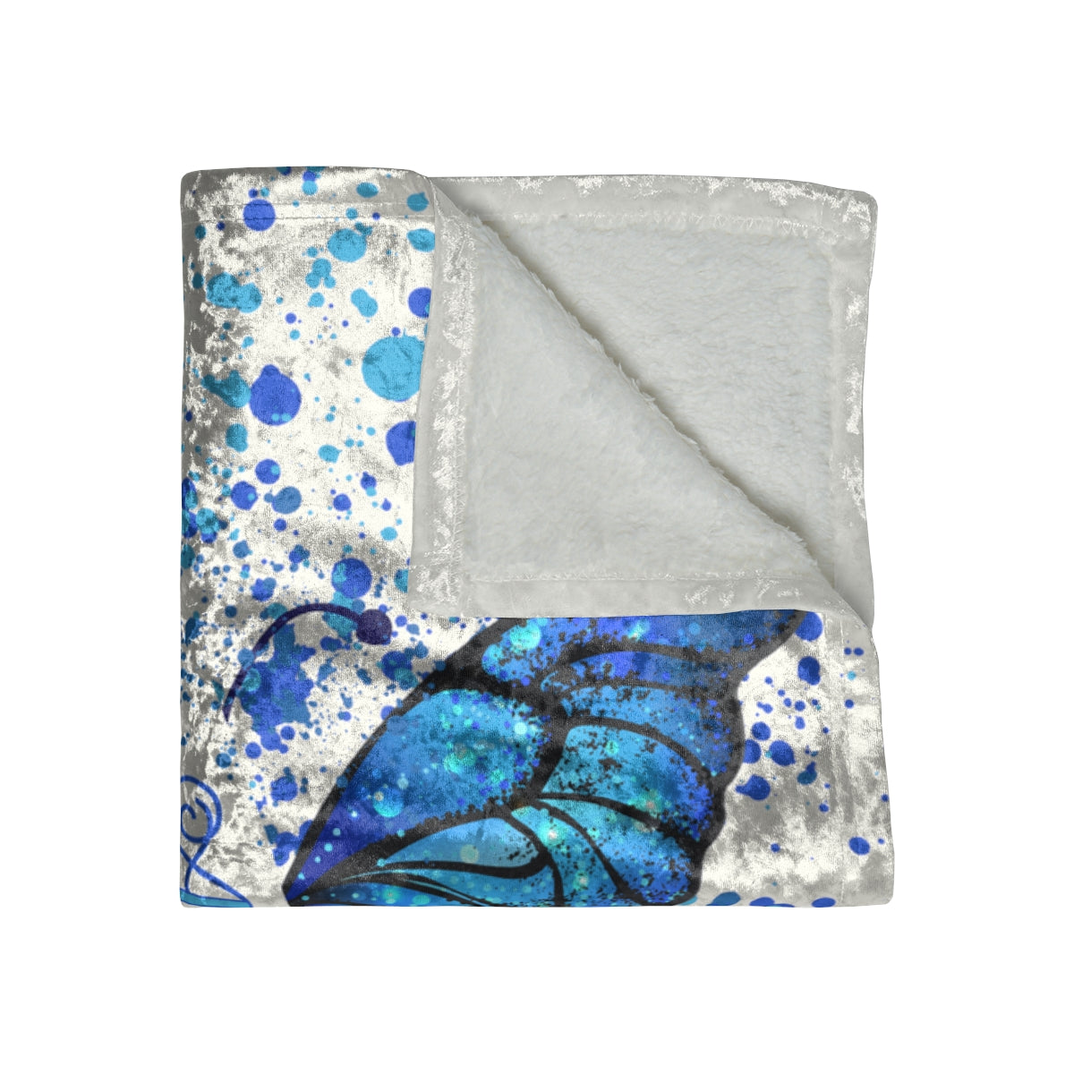 Personalized Butterfly Crushed Velvet Cozy Blanket- Beautiful Gift!