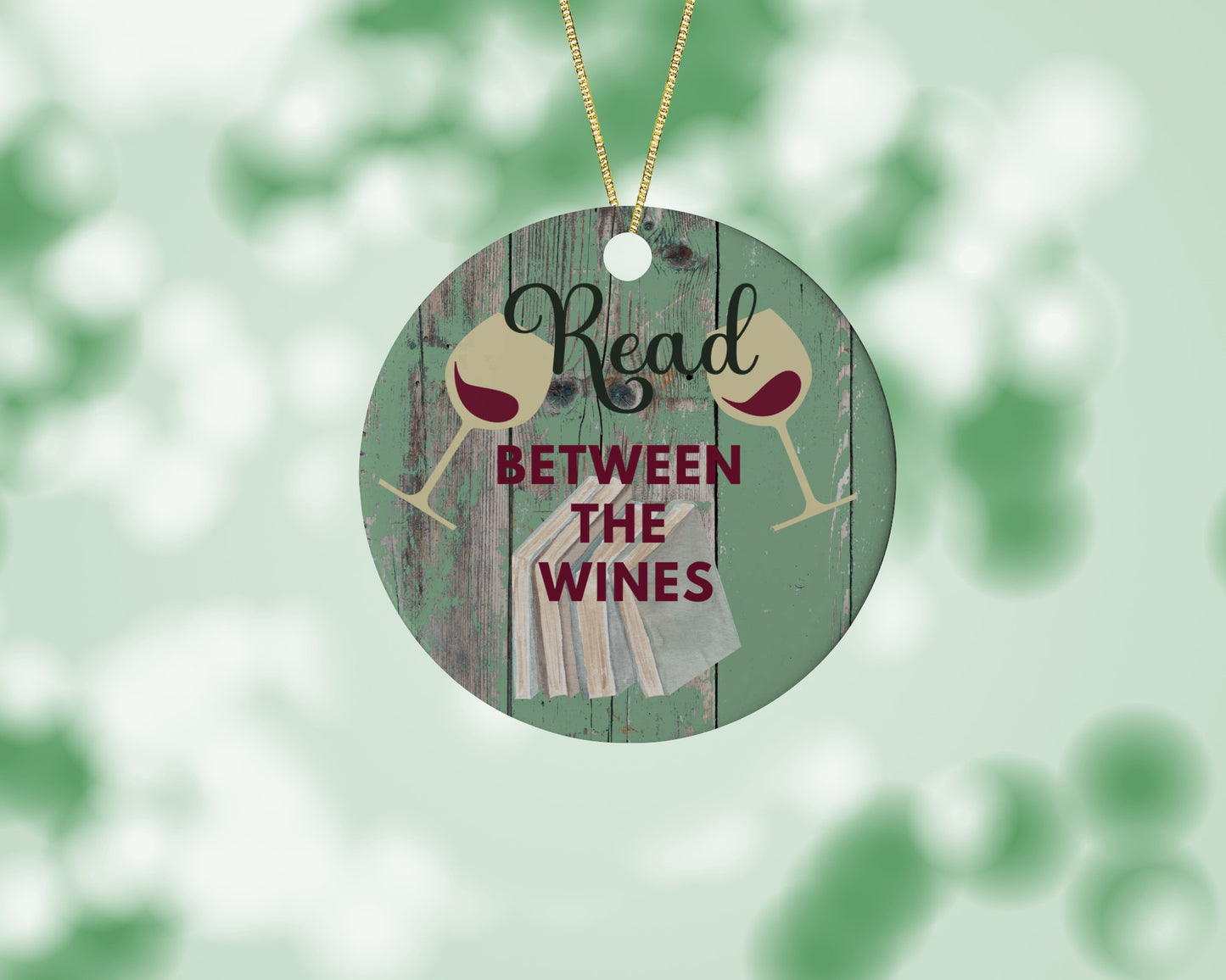 Book Club, wine lover ceramic ornament