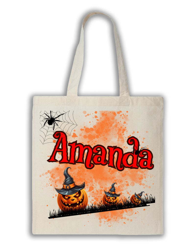 Personalized Spooky Halloween trick or treat tote!