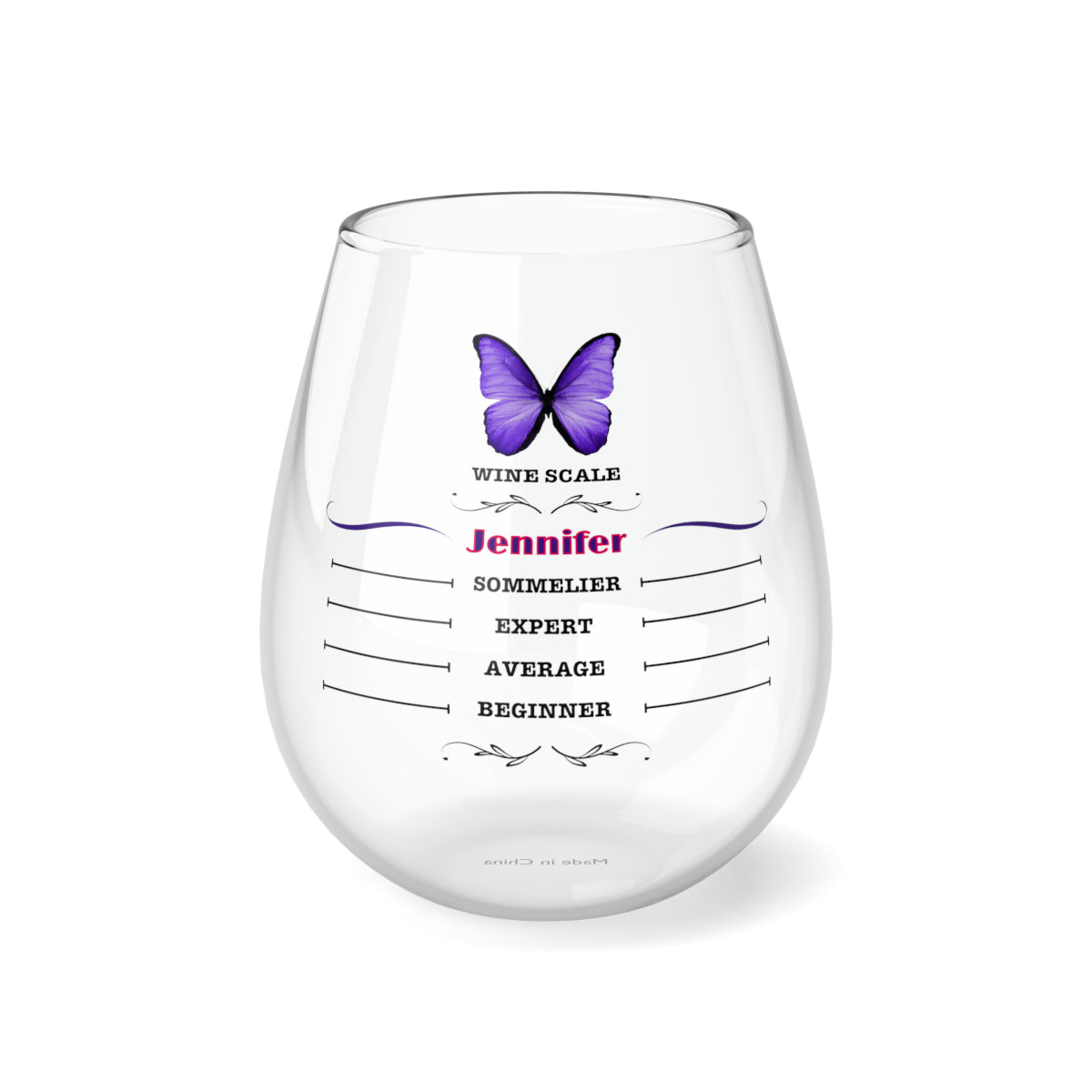 Personalized 'Wine Scale' Stemless Wine glass