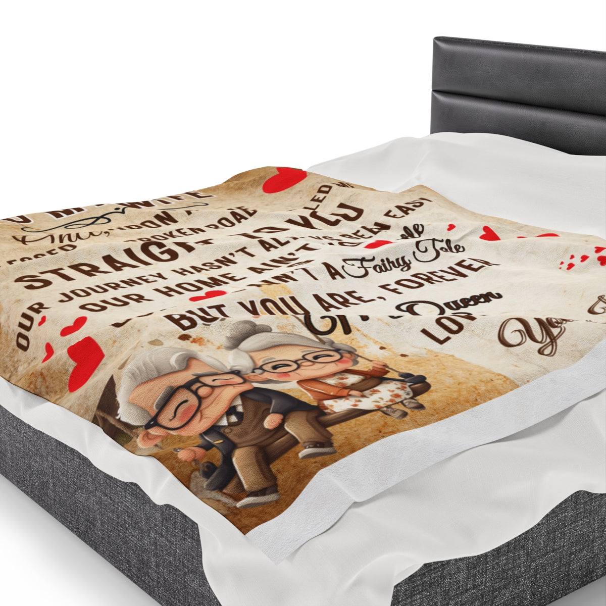 Plush Velveteen Blanket with romantic message for your wife
