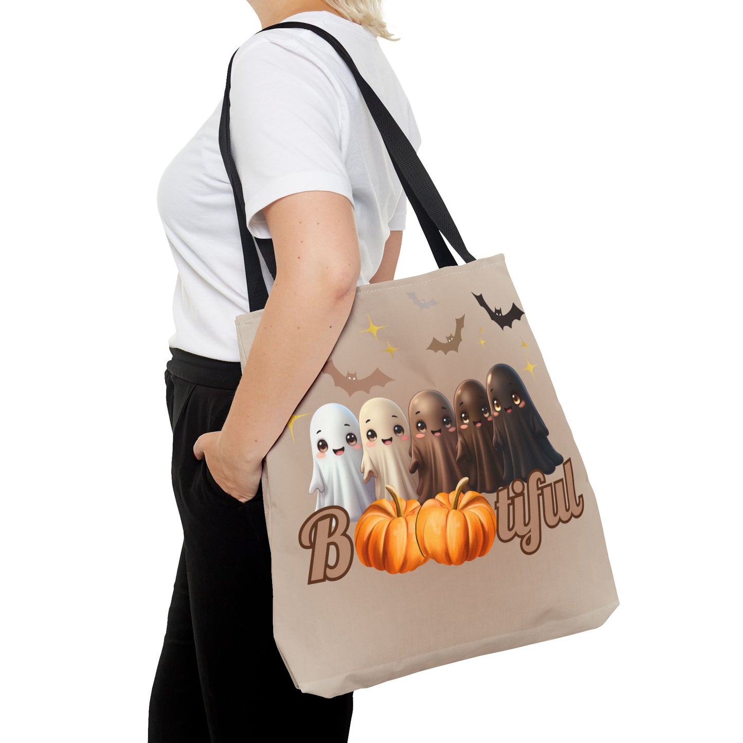 Equality Halloween Trick-or-Treat bag for kids (and adults)! Melanin Ghosts for Diversity, Inclusion and Kindness. Everyone is 'Bootiful'!