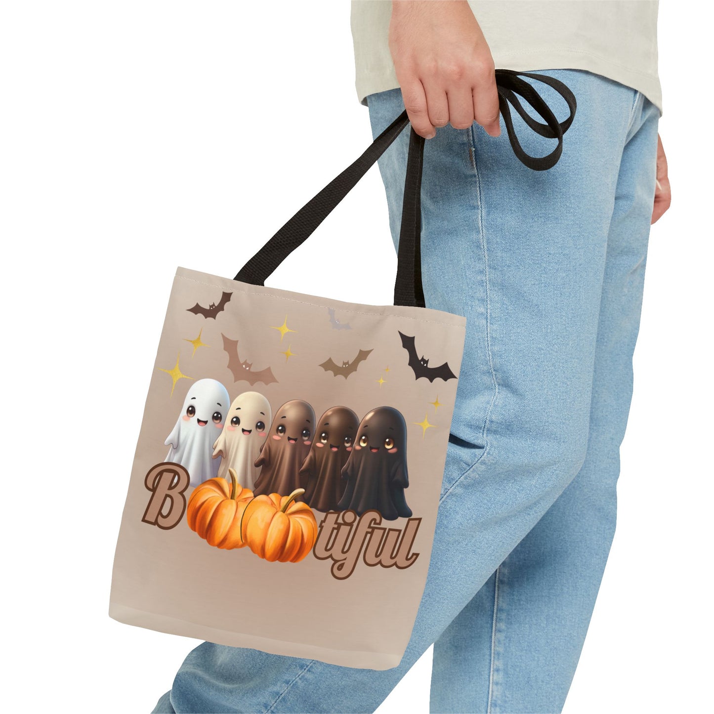 Equality Halloween Trick-or-Treat bag for kids (and adults)! Melanin Ghosts for Diversity, Inclusion and Kindness. Everyone is 'Bootiful'!