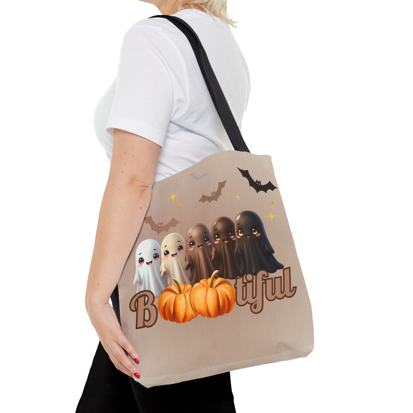 Equality Halloween Trick-or-Treat bag for kids (and adults)! Melanin Ghosts for Diversity, Inclusion and Kindness. Everyone is 'Bootiful'!