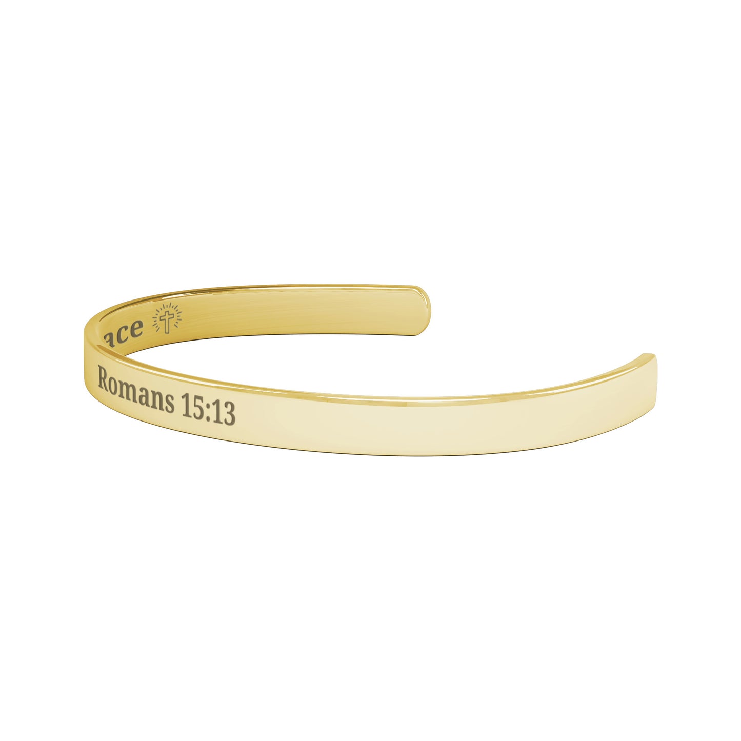 Romans 15:13 - May the God of Hope fill you with Joy and Peace cuff bracelet