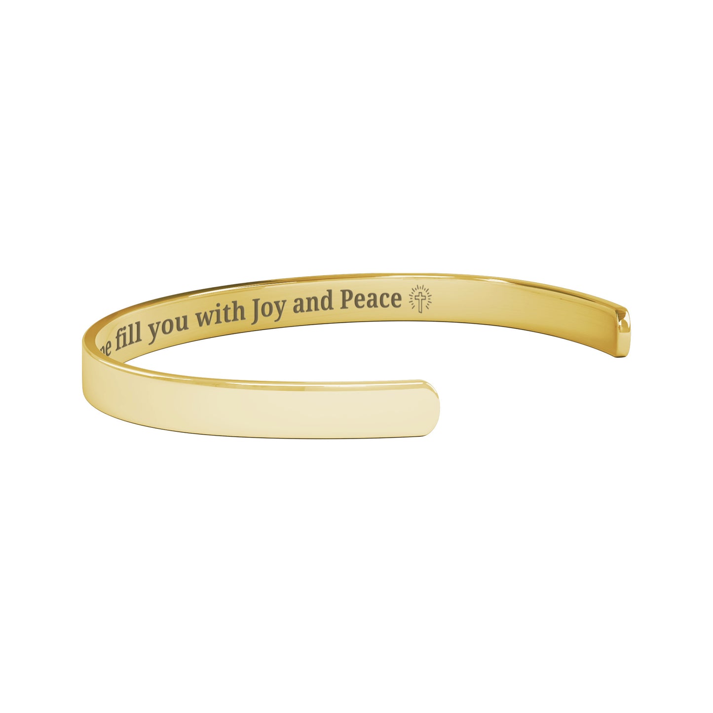 Romans 15:13 - May the God of Hope fill you with Joy and Peace cuff bracelet