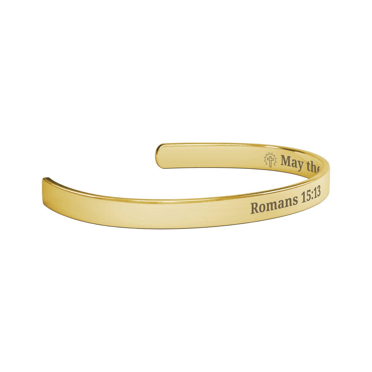 Romans 15:13 - May the God of Hope fill you with Joy and Peace cuff bracelet