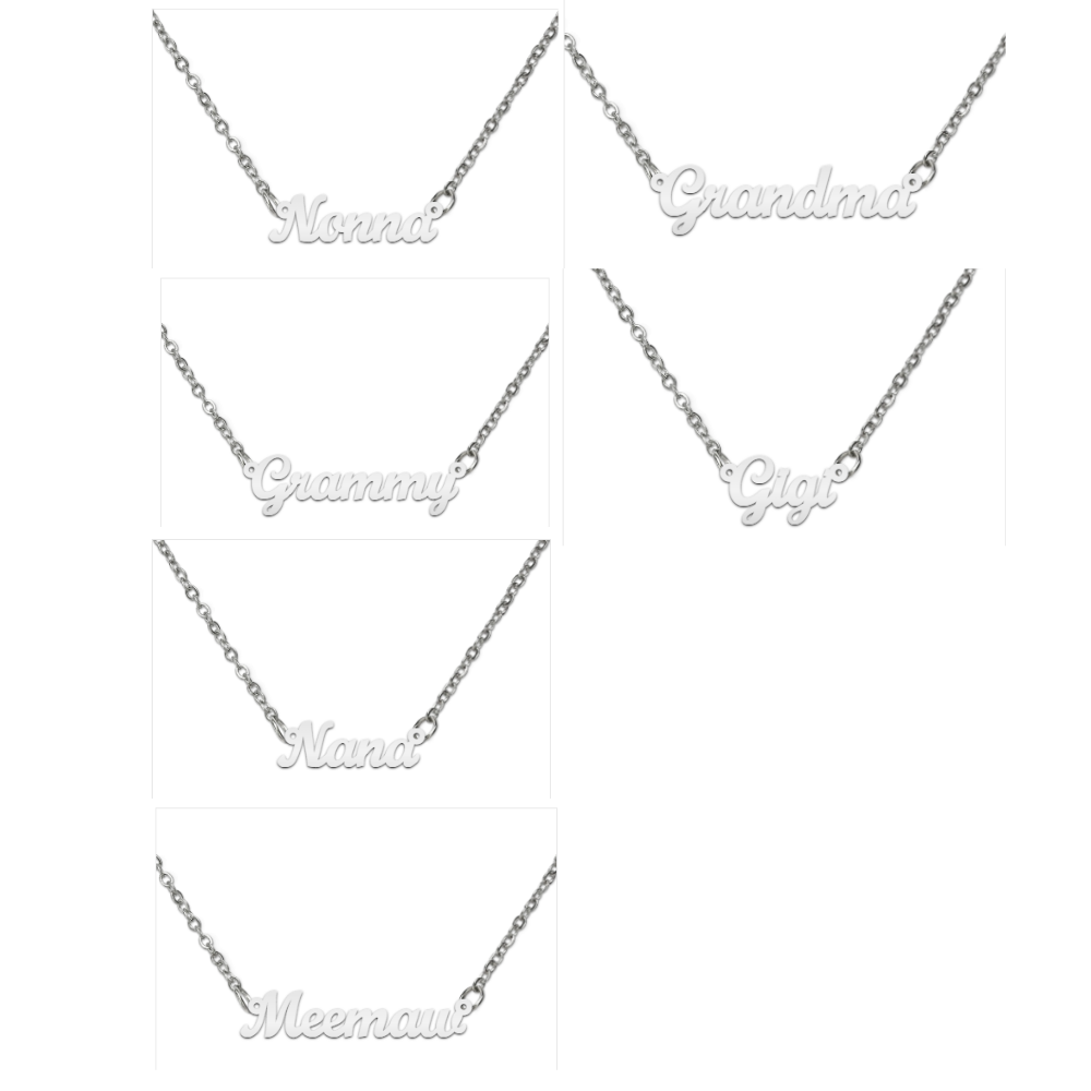Custom Grandma Name necklace with birthstone, personalized gift from grandkids.
