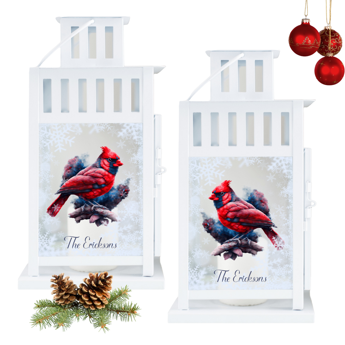 Personalized Cardinal Lantern Duo-Great gift!