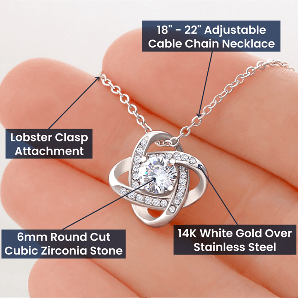 💖 "Hook, Line & Sinker – I’m Yours Forever!" Give Your Wife this Romantic Love Knot Necklace that reminds her what a catch you are!