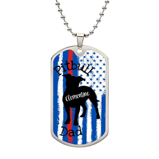 Pitbull Dad personalized dog tag!- add your pitt's name to this pendant