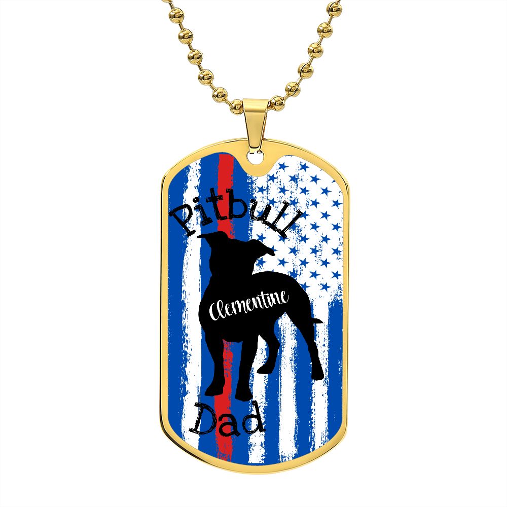 Pitbull Dad personalized dog tag!- add your pitt's name to this pendant