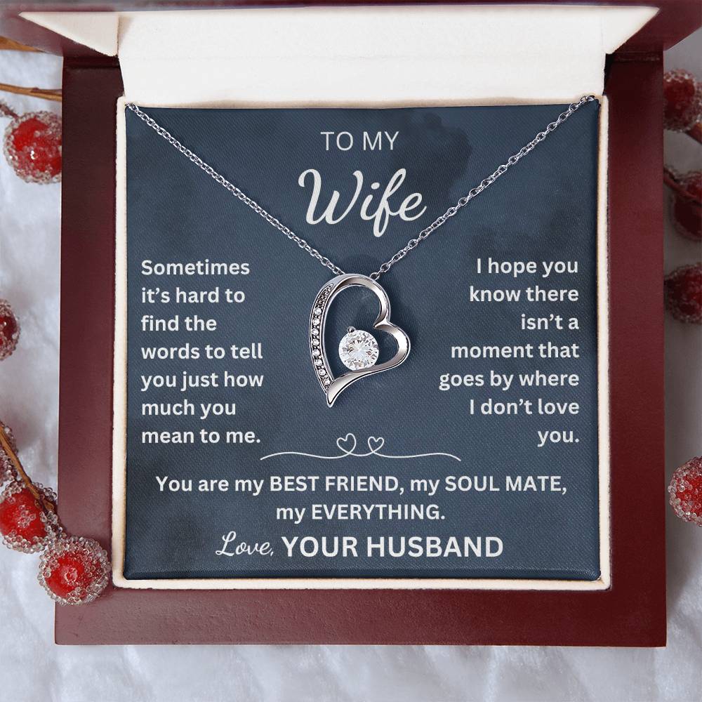 To My Wife-Heart Necklace-You are my BEST FRIEND, MY SOUL MATE, MY EVERYTHING