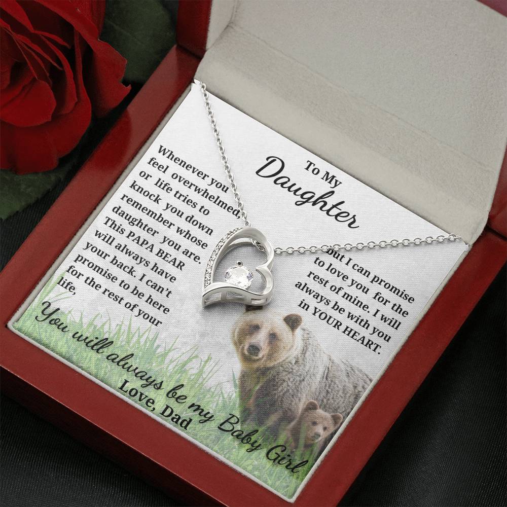 Forever Love Heart Necklace for your Daughter-she'll always be your Baby Girl