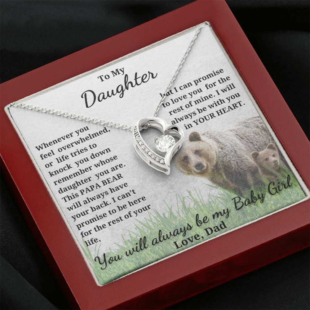 Forever Love Heart Necklace for your Daughter-she'll always be your Baby Girl