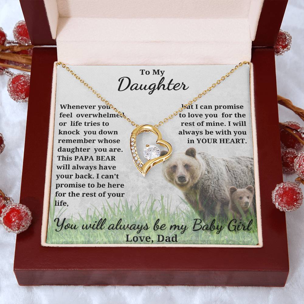 Forever Love Heart Necklace for your Daughter-she'll always be your Baby Girl