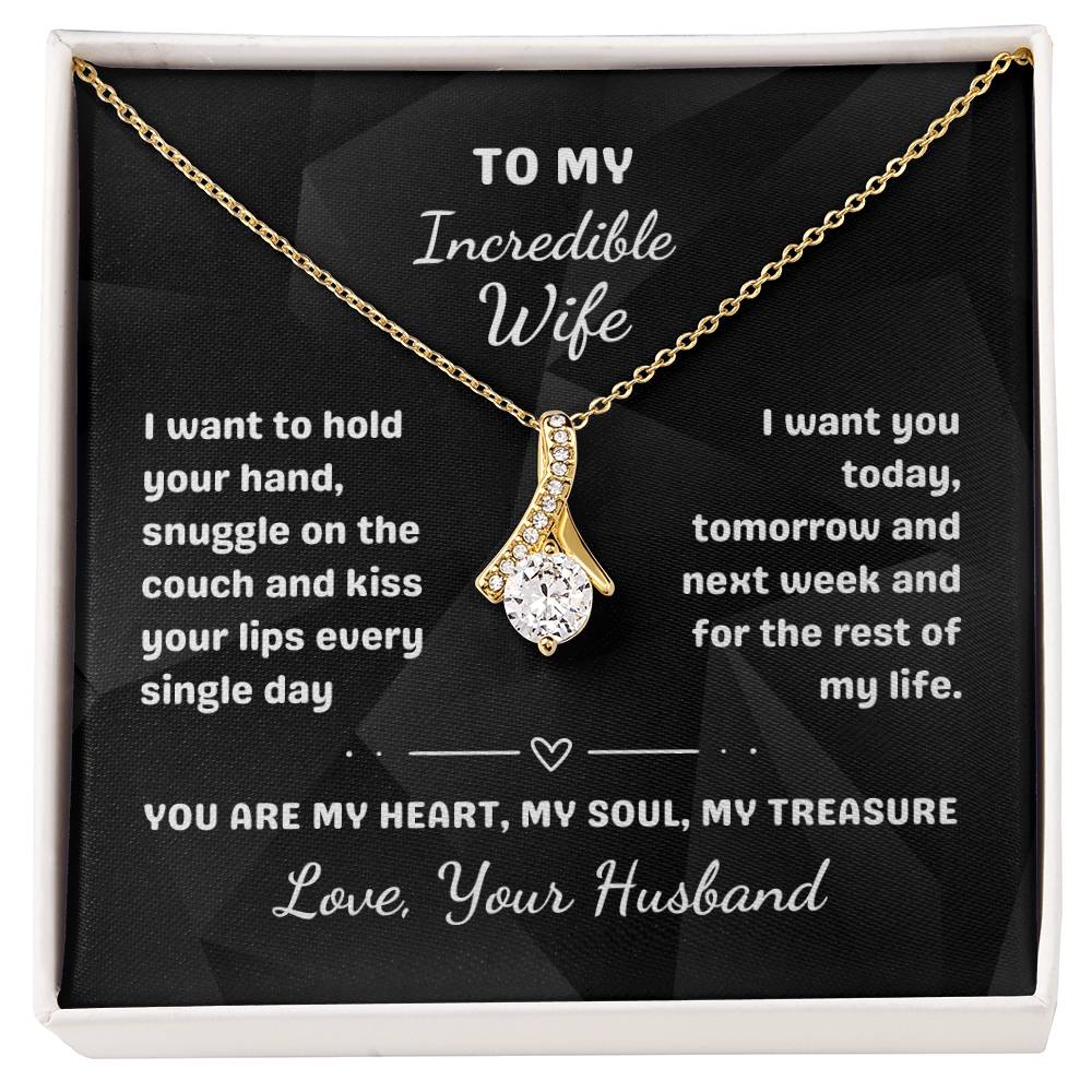 To My Incredible Wife - Alluring Beauty Necklace with Heartfelt Message Card