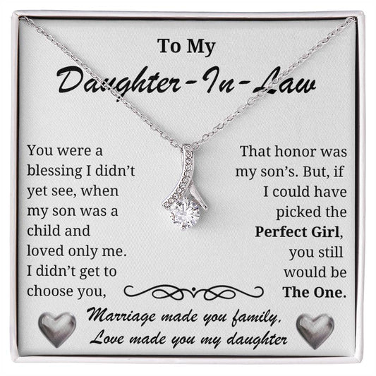 Daughter-in-law Necklace - A blessing to our family-The Perfect Girl message card