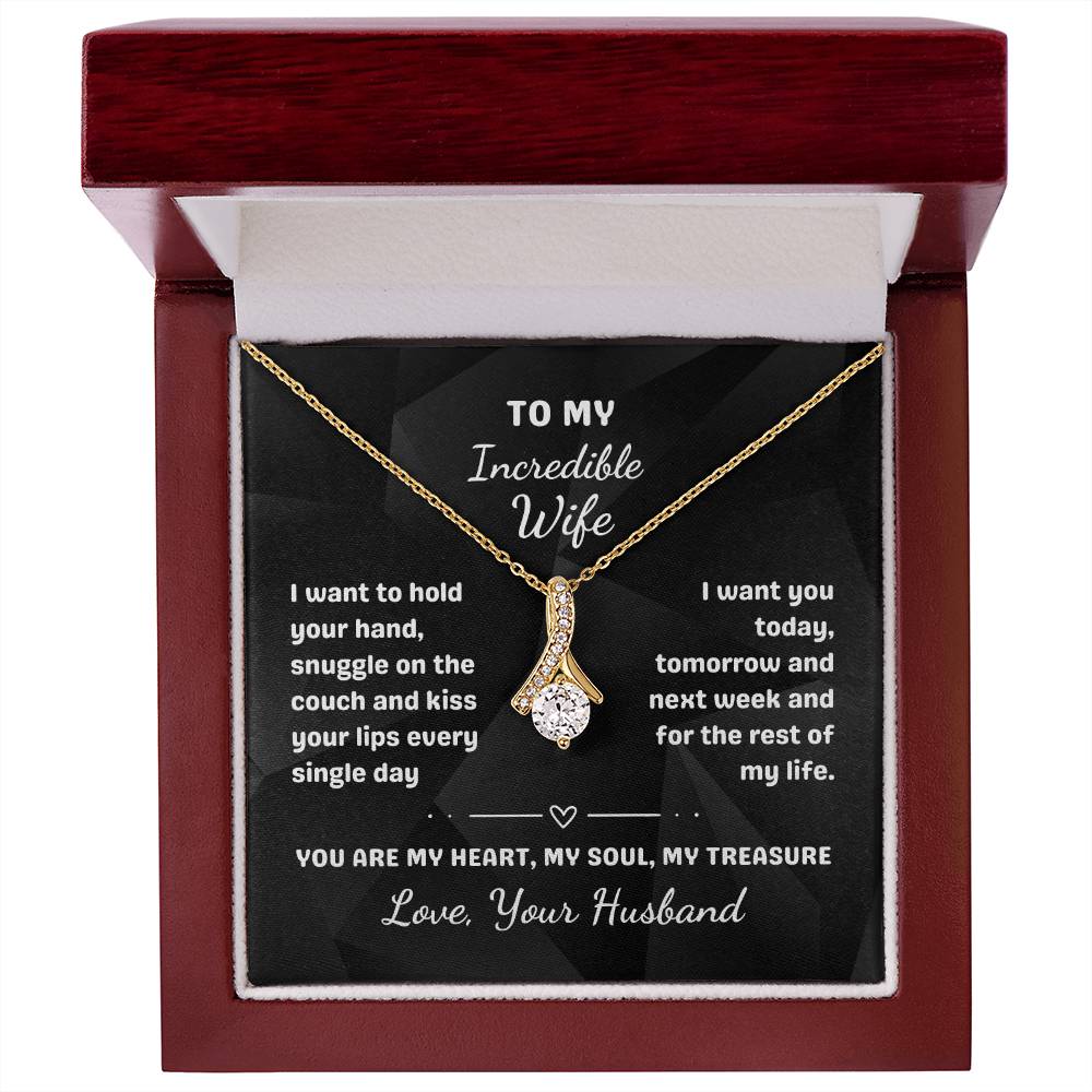 To My Incredible Wife - Alluring Beauty Necklace with Heartfelt Message Card