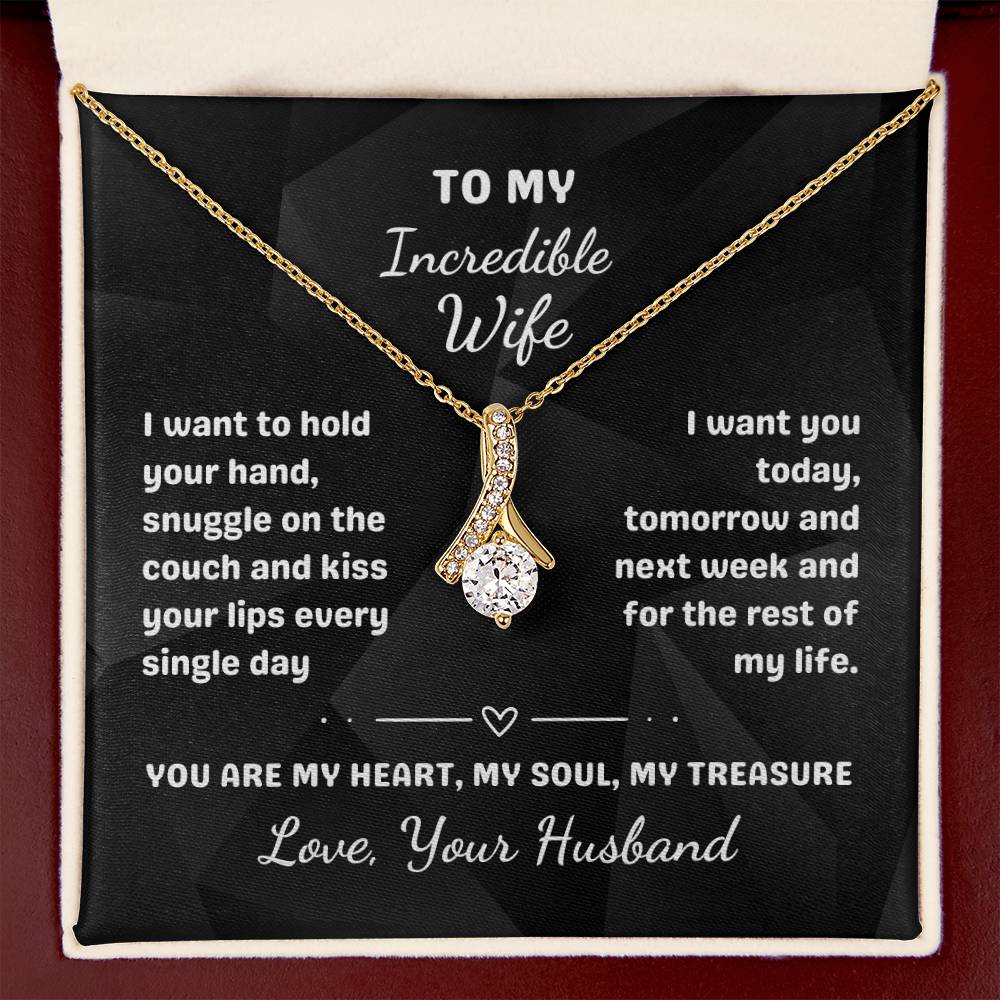 To My Incredible Wife - Alluring Beauty Necklace with Heartfelt Message Card