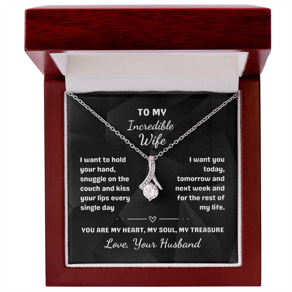 To My Incredible Wife - Alluring Beauty Necklace with Heartfelt Message Card