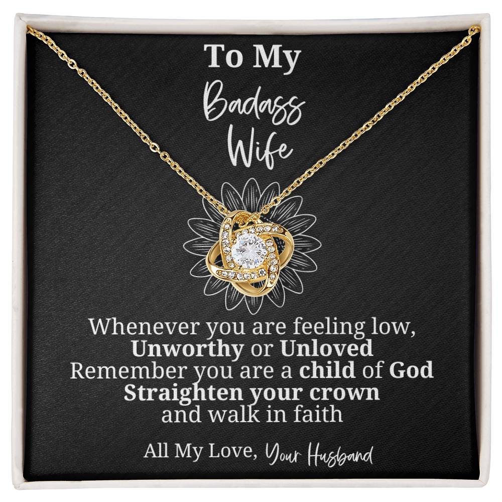 Beautiful Love Knot Necklace for your wife-Straighten her crown, walk in faith.