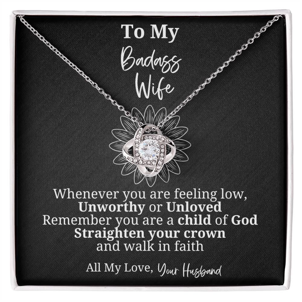 Beautiful Love Knot Necklace for your wife-Straighten her crown, walk in faith.