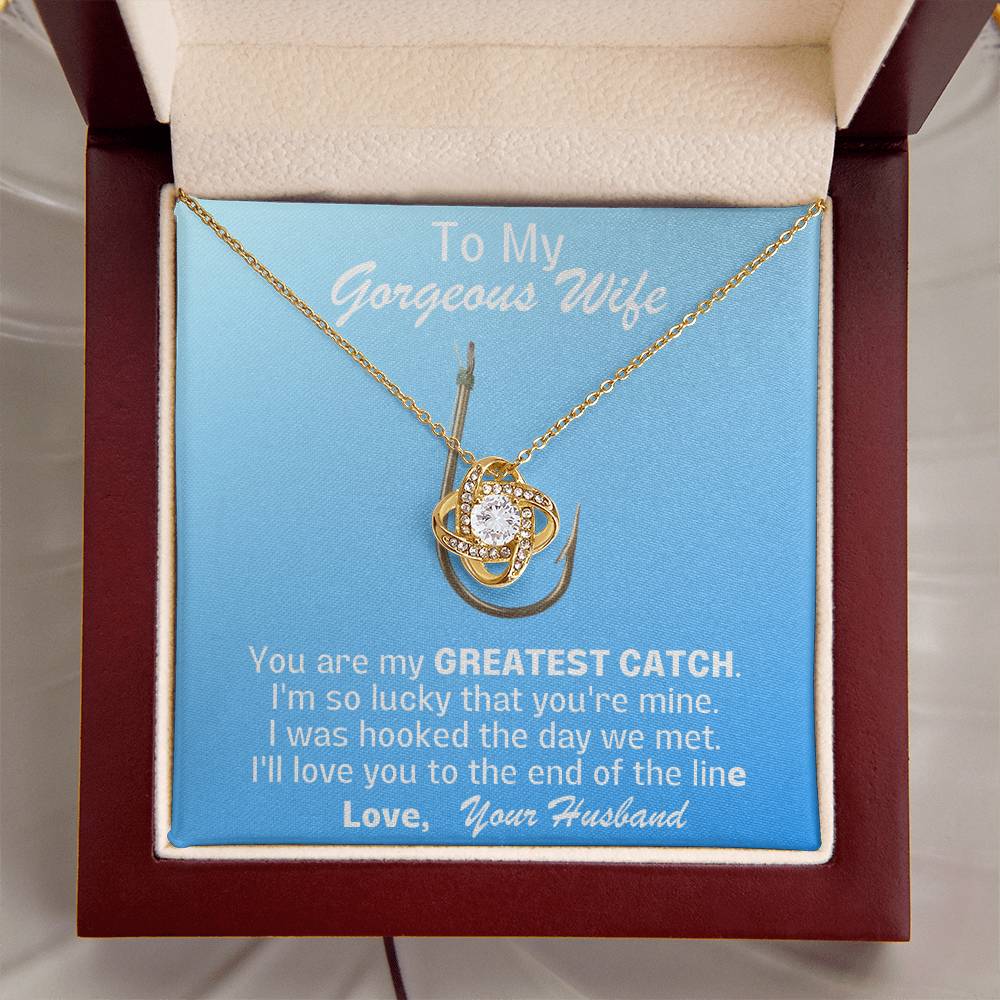 Beautiful Love Knot necklace for your Greatest Catch!