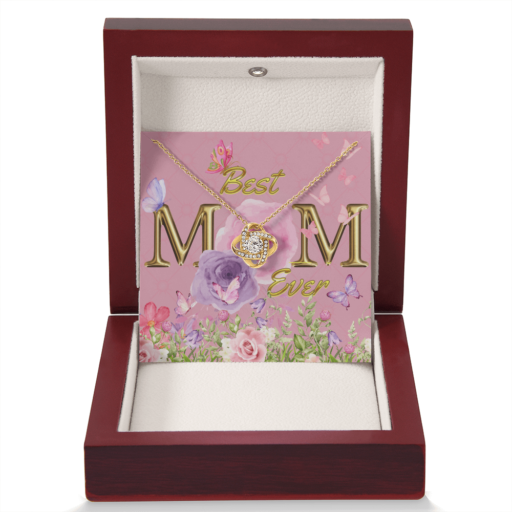 BEST MOM EVER!  Beautiful Love Knot Necklace for Mom to wear every day as a reminder of how wonderful she is