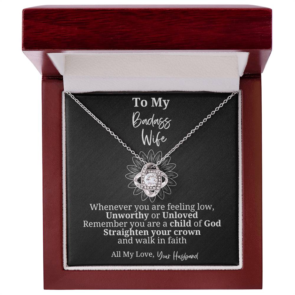 Beautiful Love Knot Necklace for your wife-Straighten her crown, walk in faith.