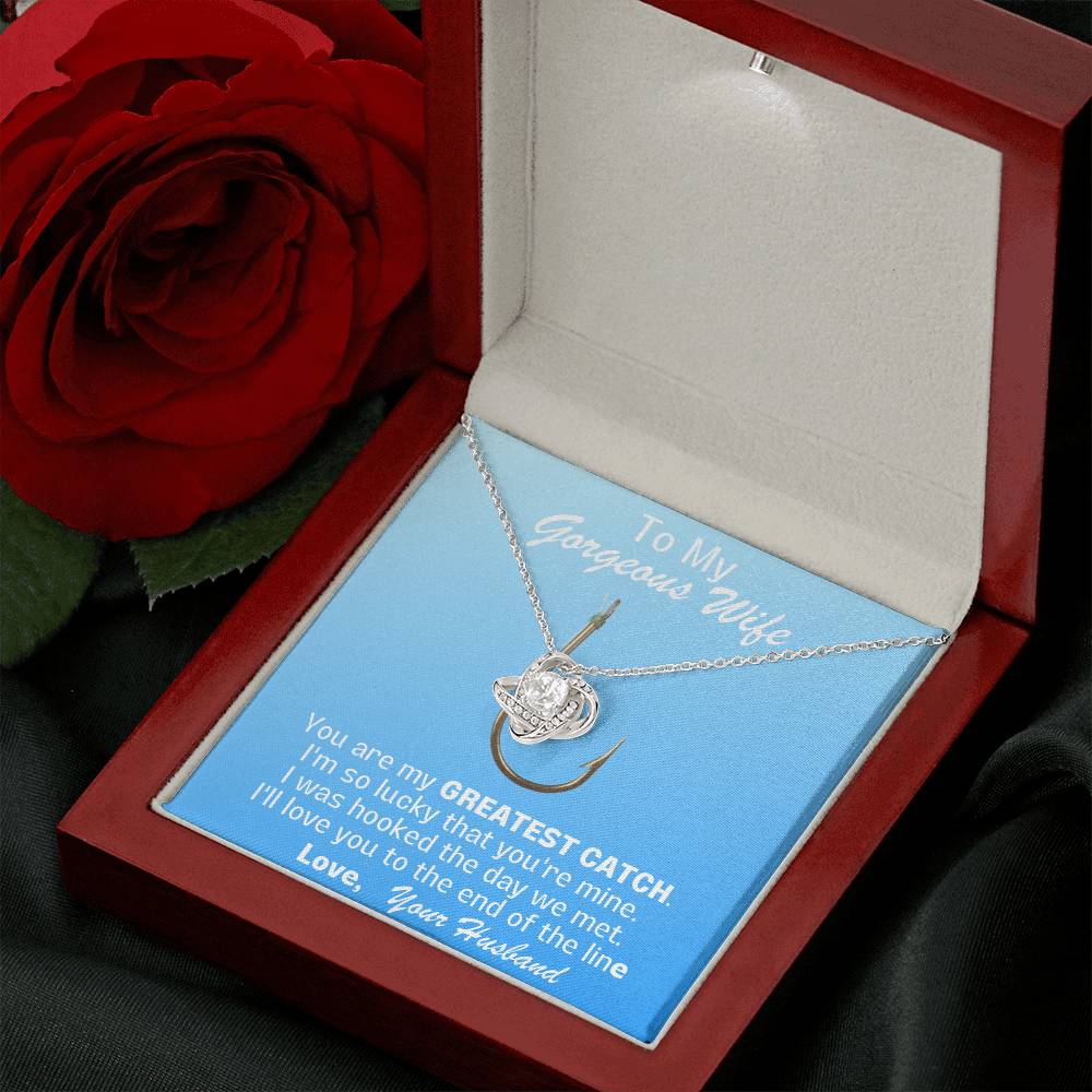 Beautiful Love Knot necklace for your Greatest Catch!