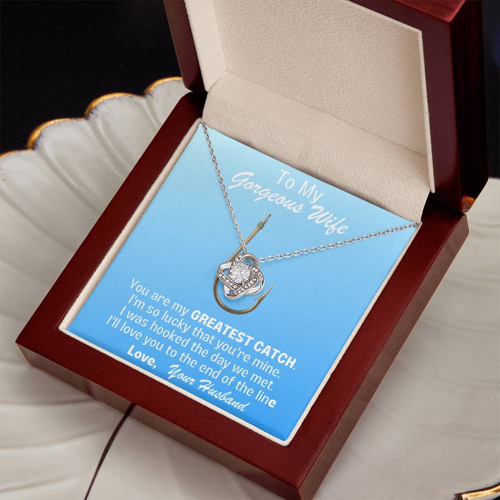 Beautiful Love Knot necklace for your Greatest Catch!