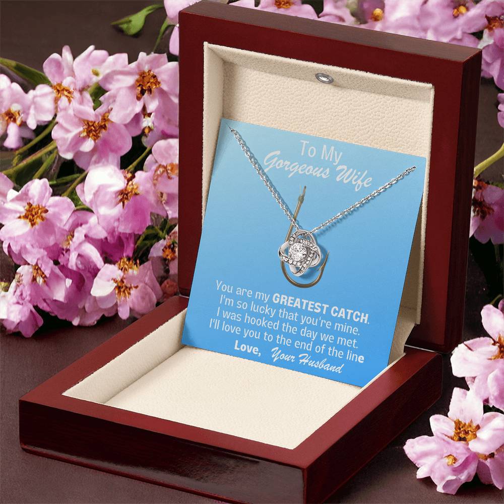 Beautiful Love Knot necklace for your Greatest Catch!