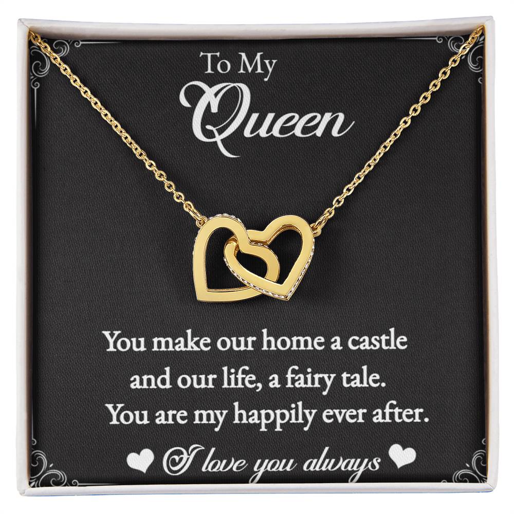 To My Queen-Interlocking Heart Necklace for the Queen of your castle