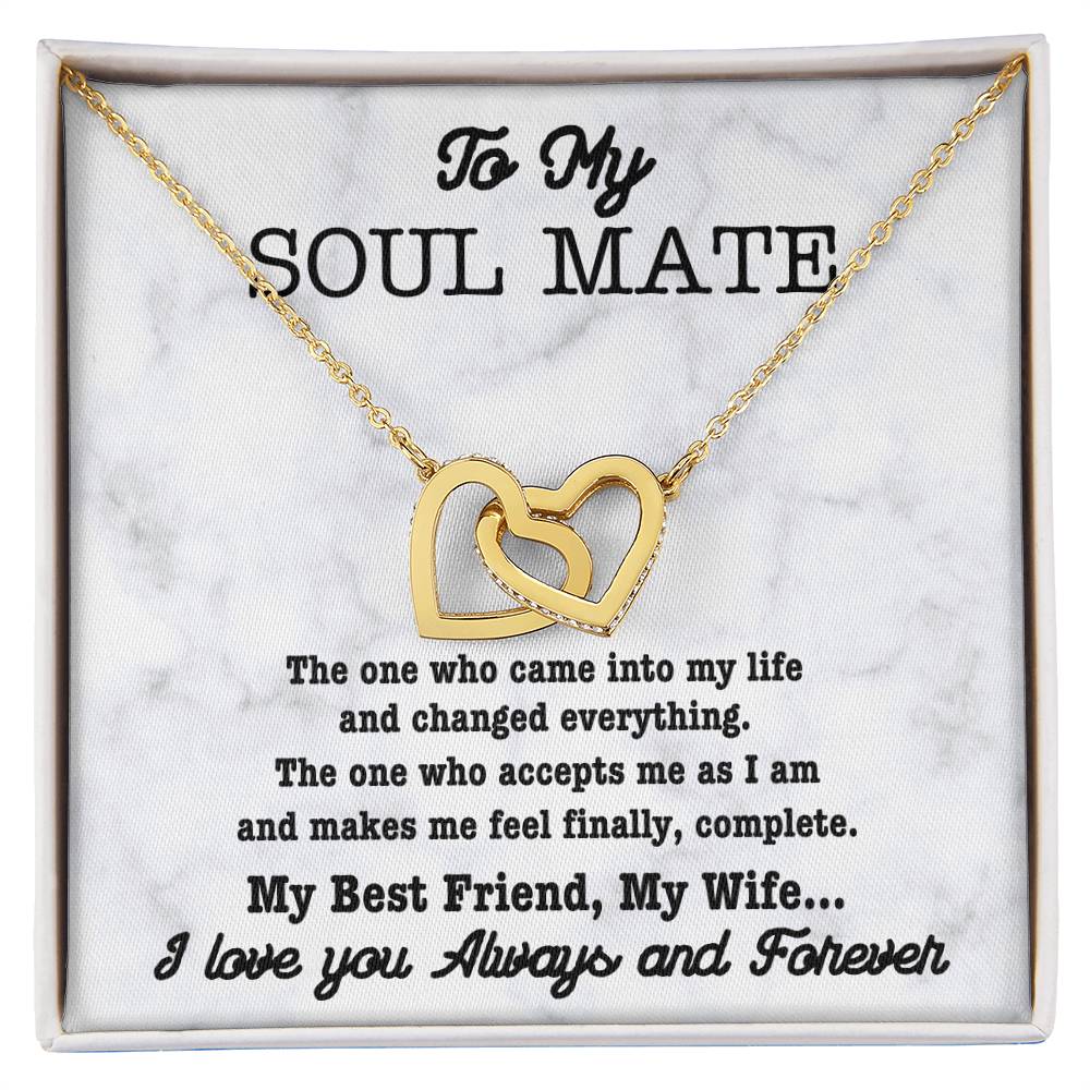 Interlocking hearts, soul mate necklace-twin flame love!