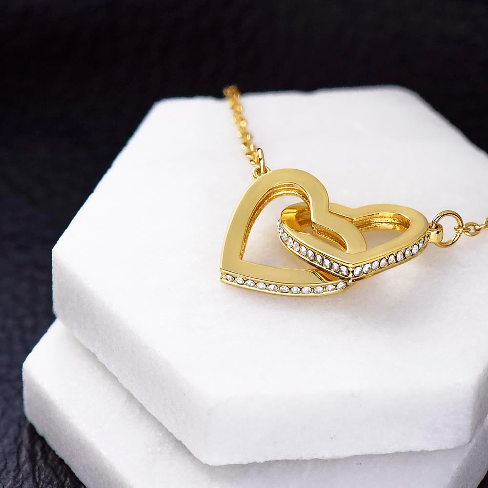 To My Military Wife Interlocking Hearts Necklace