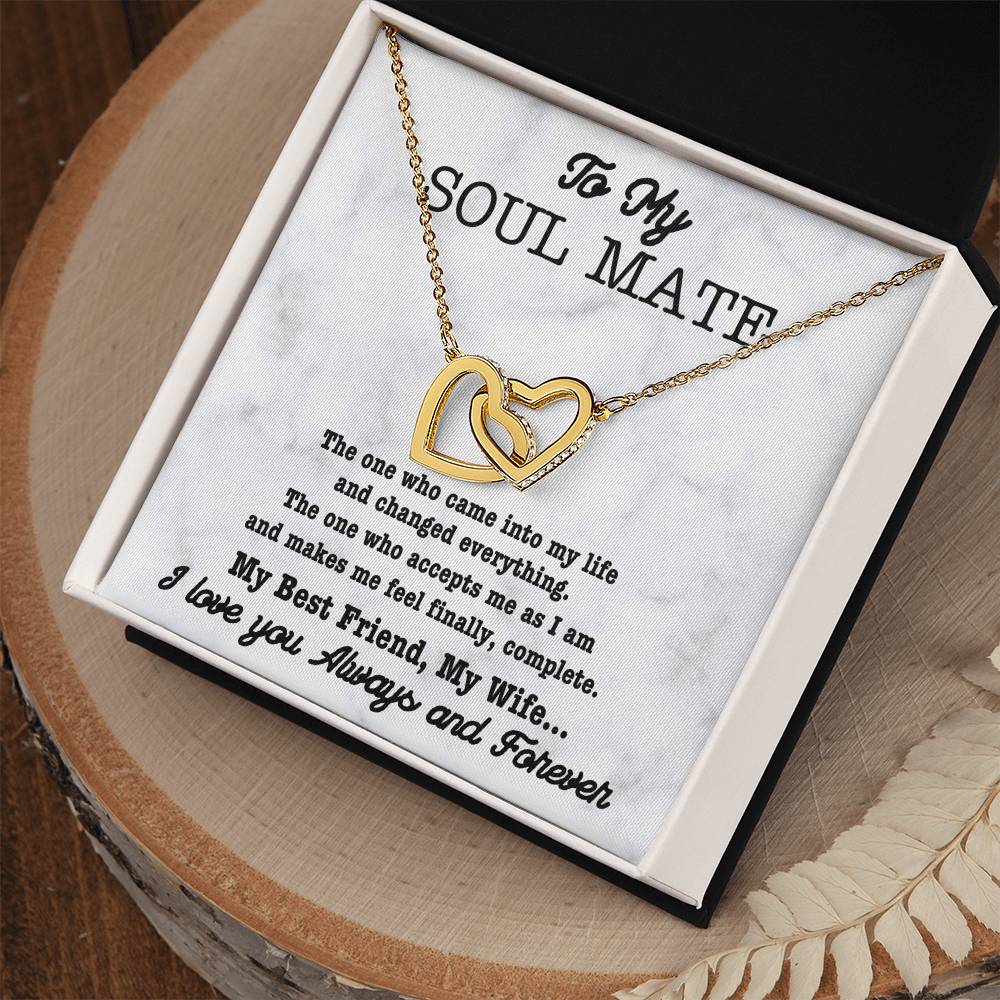 Interlocking hearts, soul mate necklace-twin flame love!