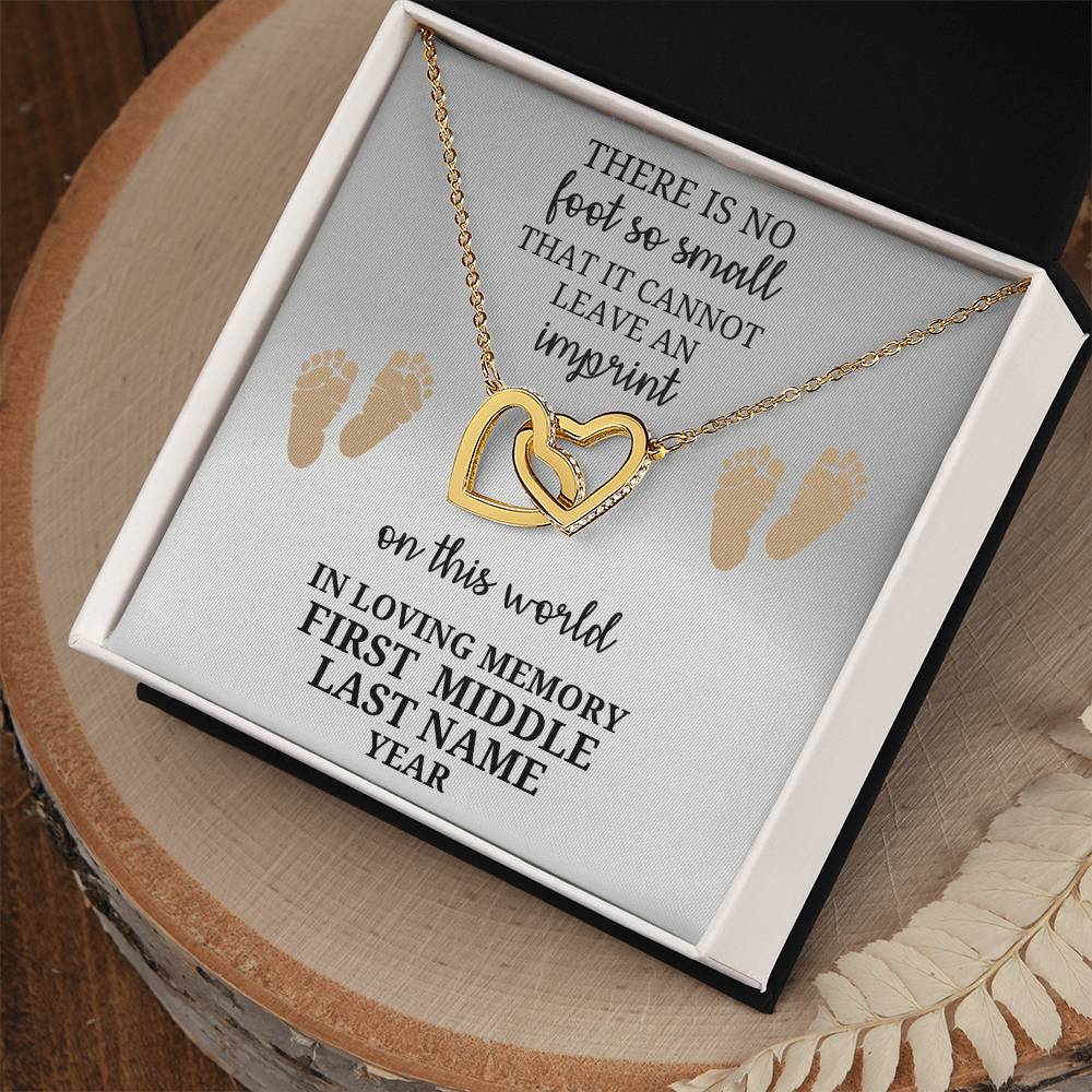 Eternally connected-interlocking hearts in memory of a cherished angel- personalized