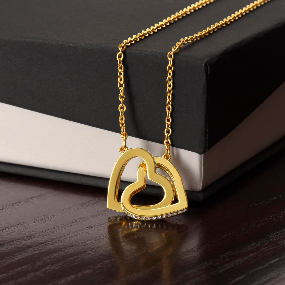 To My Military Wife Interlocking Hearts Necklace